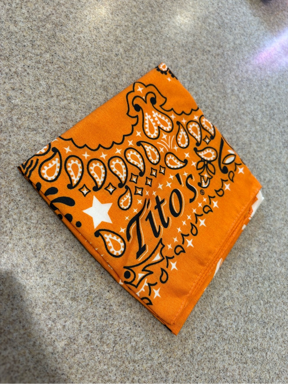 Orange Tito’s Bandana – Stylish Paisley Accessory new w tags